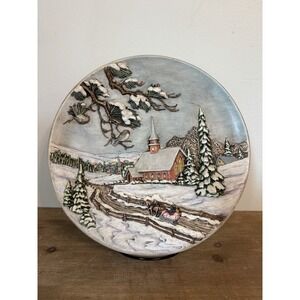 Original Hand Painted Collectible‎ 1980 Byron 4 Season Plates (Winter)